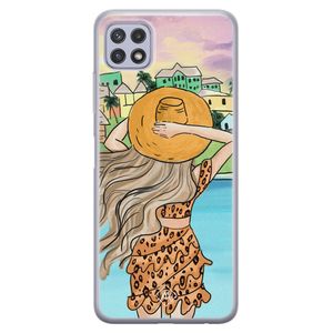 Samsung Galaxy A22 5G siliconen hoesje - Sunset girl