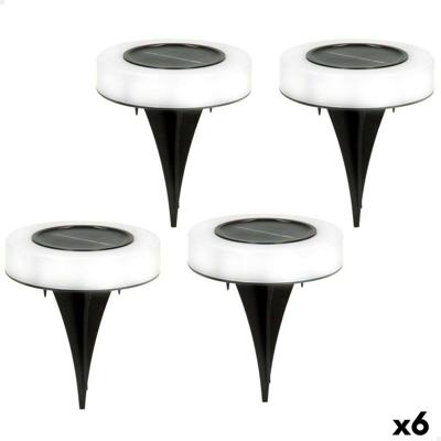 Set tuinverlichting op zonne-energie Aktive 4 Onderdelen ABS 10,5 x 12,5 x 10,5 cm (6 Stuks)