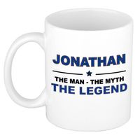 Naam cadeau mok/ beker Jonathan The man, The myth the legend 300 ml - Naam mokken