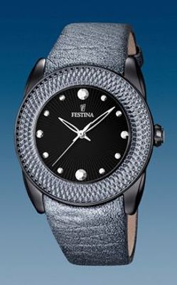 Horlogeband Festina F16591-D Leder Grijs 24mm