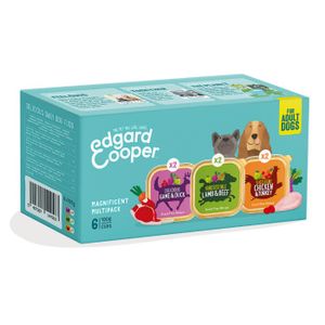 Edgard & Cooper Multipack Kip, Wild, Lam hond natvoer kuipjes 6 x 100gr
