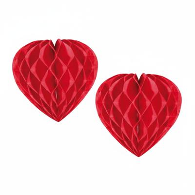 Hangdecoratie hartje rood - honeycomb - papier - D30 cm - versiering - Valentijnsdag/bruiloft Hangdecoratie hartje rood - honeycomb - papier - D30 cm - versiering - Valentijnsdag/bruiloft