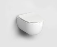 Clou Hammock randloos toilet keramiek 49cm met dunne softclose zitting wit mat - thumbnail