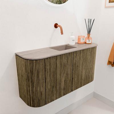 Toiletmeubel Mondiaz Joya Dlux | 83.2 cm | Meubelkleur Dusk | Faye wastafel Saba Wasbak Midden | Zonder kraangat(en)