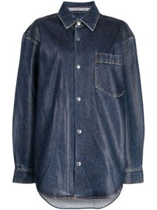 Alexander Wang veste en jean à effet enduit - Bleu