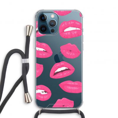 Bite my lip: iPhone 12 Pro Transparant Hoesje met koord