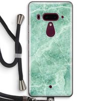 Groen marmer: HTC U12+ Transparant Hoesje met koord