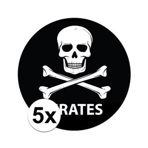 5x zwarte piraten thema stickertjes