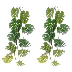 3x stuks groene Monstera/gatenplant kunstplant slinger 110 cm