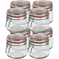 8x Weckpotten/inmaakpotten 500 ml met beugelsluiting