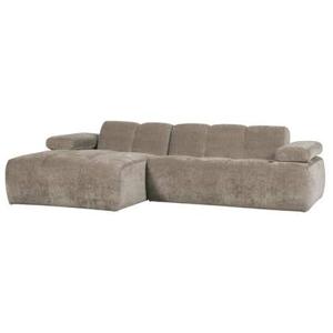 WOOOD Mojo Chaise Longue Links - Geweven Ribstof - Donker Zand