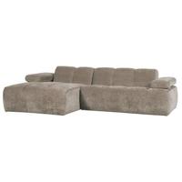 WOOOD Mojo Chaise Longue Links - Geweven Ribstof - Donker Zand