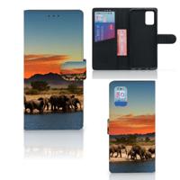 Samsung Galaxy A02s | M02s | Telefoonhoesje | Met pasjeshouder | Olifanten