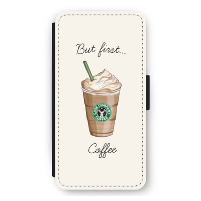 But first coffee: iPhone 11 Flip Hoesje