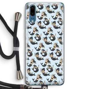 Zeemeermin: Huawei P20 Transparant Hoesje met koord