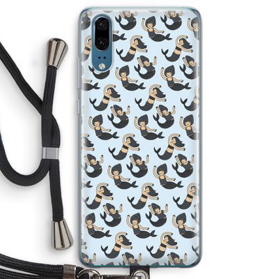 Zeemeermin: Huawei P20 Transparant Hoesje met koord
