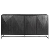 Onyx dressoir 4 deuren Zwart/Zwart