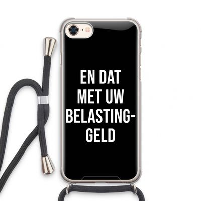 Belastinggeld - Zwart: iPhone 7 Transparant Hoesje met koord