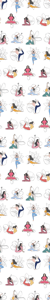 Kleurige yoga-iconen Bloemen behang