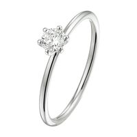 Ring Solitaire Made Diamond witgoud 0.25ct F Vsi 4,5 mm - thumbnail