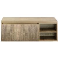 Frozen 3D Badmeubelset 120 cm - Greeplijst in Kleur - Wastafel Regaalkast met Bovenblad French Oak