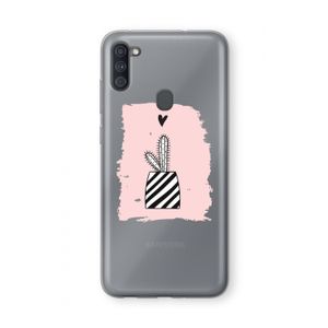 Zwart-wit cactus: Samsung Galaxy A11 Transparant Hoesje