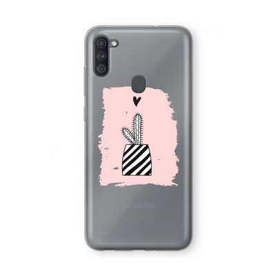 Zwart-wit cactus: Samsung Galaxy A11 Transparant Hoesje