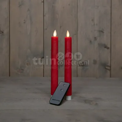 LED Dinerkaars Wax 23cm Rood 2st