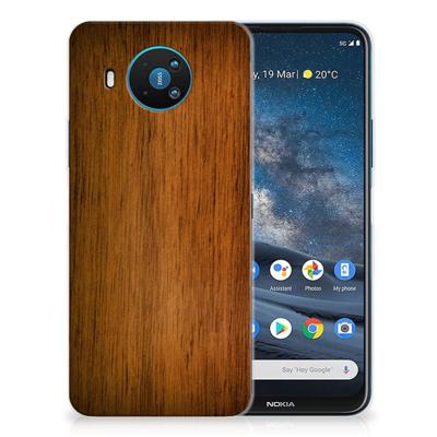 Nokia 8.3 | Bumper Hoesje | Donker Hout