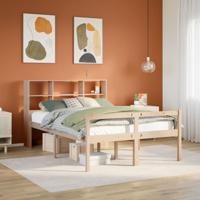 Bed met boekenkast zonder matras massief grenenhout 140x200 cm