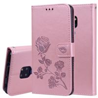 Rose reliëf horizontale Flip PU lederen draagtas voor Huawei mate 20 met houder & kaartsleuven & portemonnee (Rose goud)