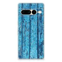 Google Pixel 7 Pro | Bumper Hoesje | Wood Blue Google Pixel 7 Pro | Bumper Hoesje | Wood Blue