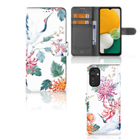 Samsung Galaxy A14 5G Telefoonhoesje met Pasjes Bird Flowers - thumbnail