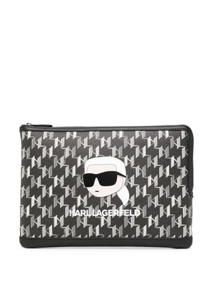 Karl Lagerfeld sac à main à design monogrammé - Noir
