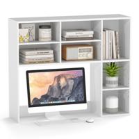Bureau Boekenrek Tafelrek met 7 Vakken Bureau Opzetrek Boekenrek Wit
