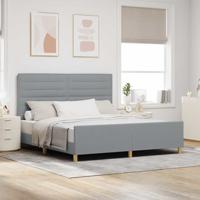 Bedframe met hoofdeinde Lichtgrijs 180 x 200 cm Stof