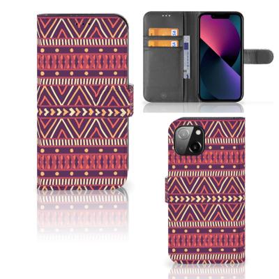 Apple iPhone 13 | Telefoon Hoesje | Aztec Paars | Portemonnee hoesje