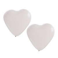 Hartjes ballonnen - 6x stuks - wit - 27 cm - bruiloft decoratie