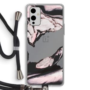 Roze stroom: OnePlus 9 Transparant Hoesje met koord