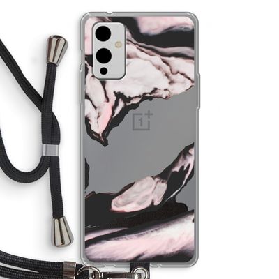 Roze stroom: OnePlus 9 Transparant Hoesje met koord