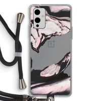 Roze stroom: OnePlus 9 Transparant Hoesje met koord