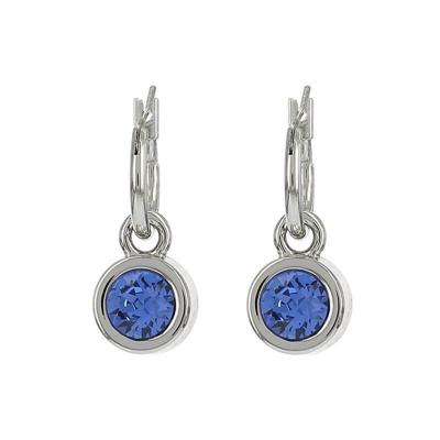 Biba Hang Oorbellen met Swarovski Steentje Sapphire