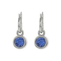 Biba Hang Oorbellen met Swarovski Steentje Sapphire