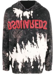 DSQUARED2 hoodie à logo inversé imprimé - Noir
