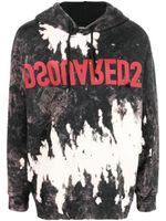 DSQUARED2 hoodie à logo inversé imprimé - Noir