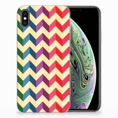 Apple iPhone Xs Max | TPU bumper | Zigzag Multi Color
