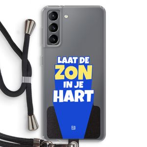 Laat de zon in je hart: Samsung Galaxy S21 Transparant Hoesje met koord