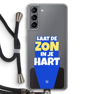 Laat de zon in je hart: Samsung Galaxy S21 Transparant Hoesje met koord