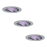 Set van 3 Jose smart inbouwspots - Wifi + Bluetooth - RGBWW - GU10 - Kantelbaar - Google Home, Amazon Alexa en Siri - IP20 voor binnen - RVS