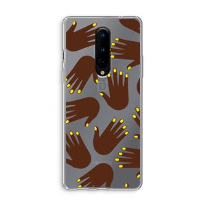 Hands dark: OnePlus 8 Transparant Hoesje